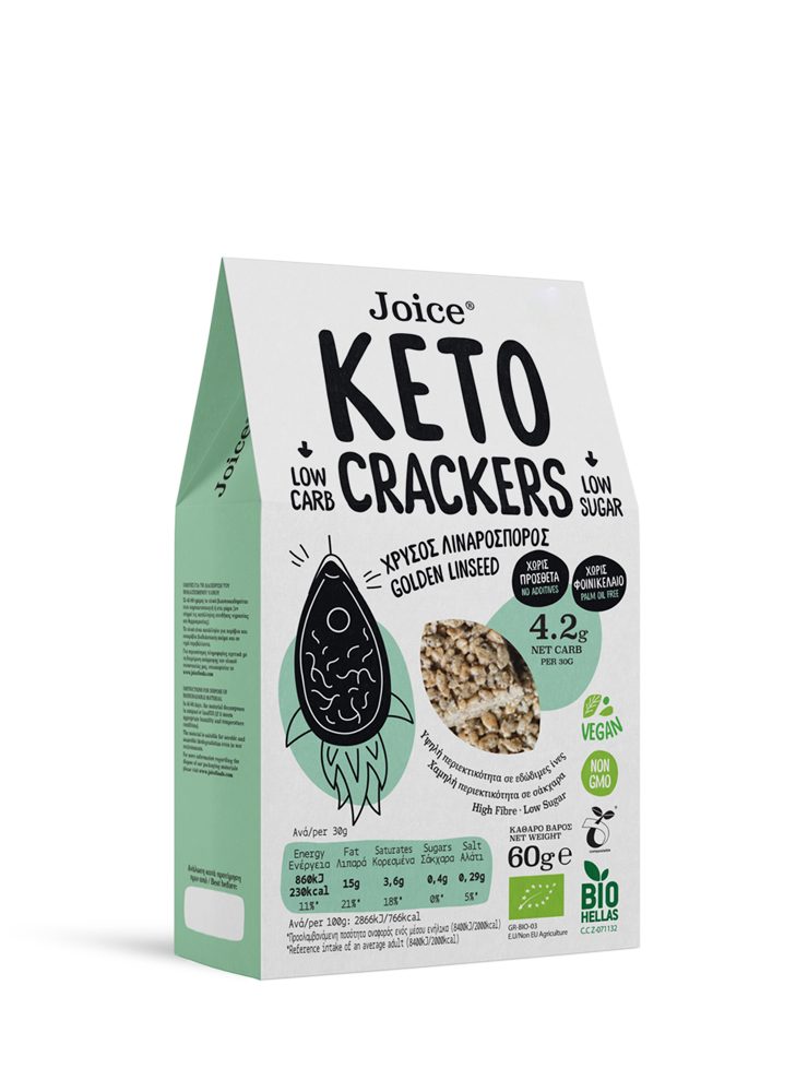 Keto Crackers Snack Golden Linseed