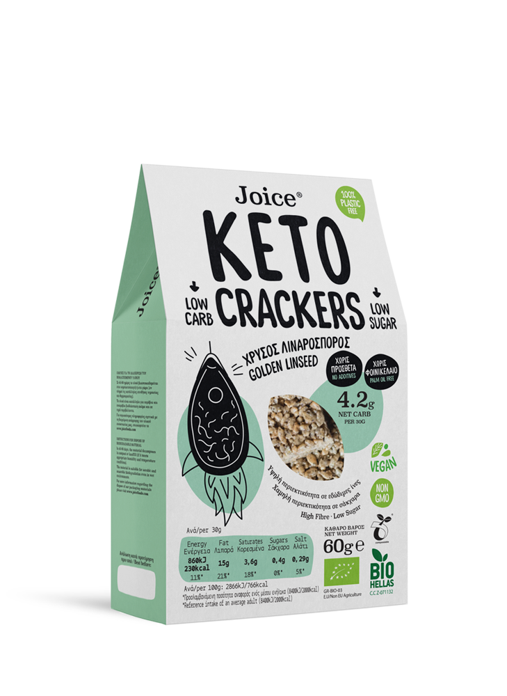 Keto Crackers Snack Golden Linseed