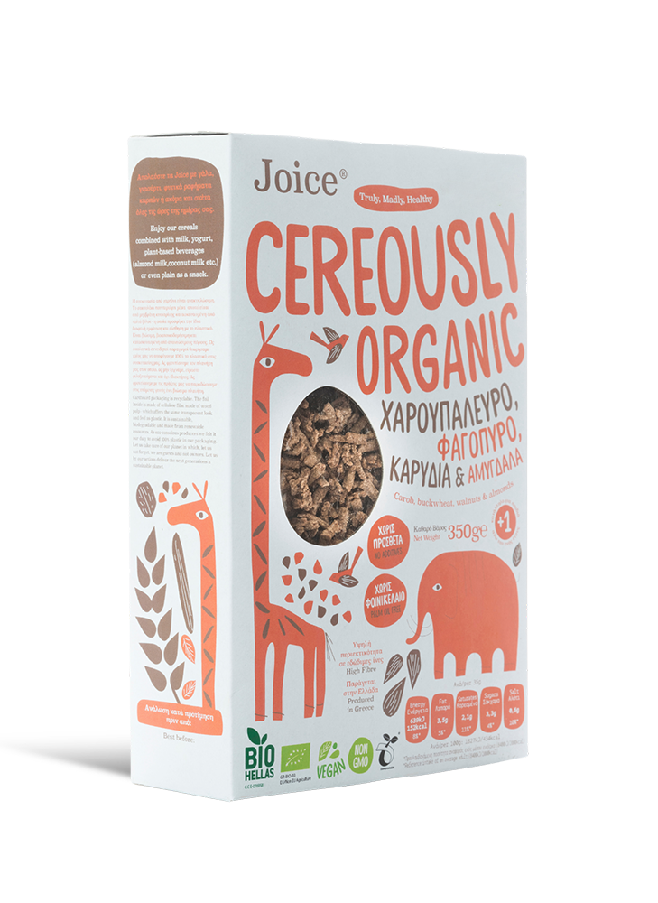 Organic Cereals Carob Flour, Buckwheat, Walnuts & Almonds
